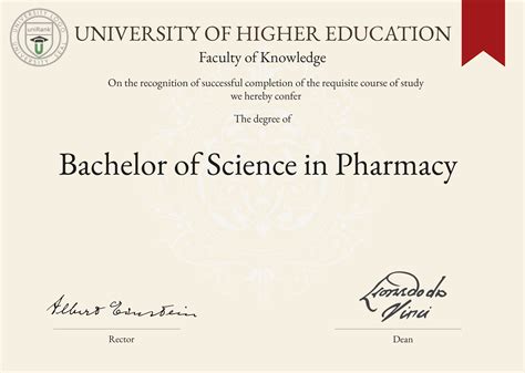 Bachelor of Science in Pharmacy .